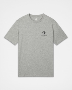 Camisetas Converse Stacked Logo Para Hombre - Gris | Spain-7320